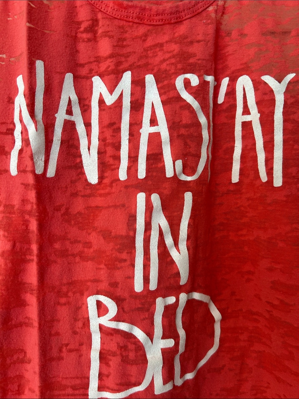 Pink "Namastay In Bed" Graphic Racerback Tank Top Size S - Picture 2 of 4
